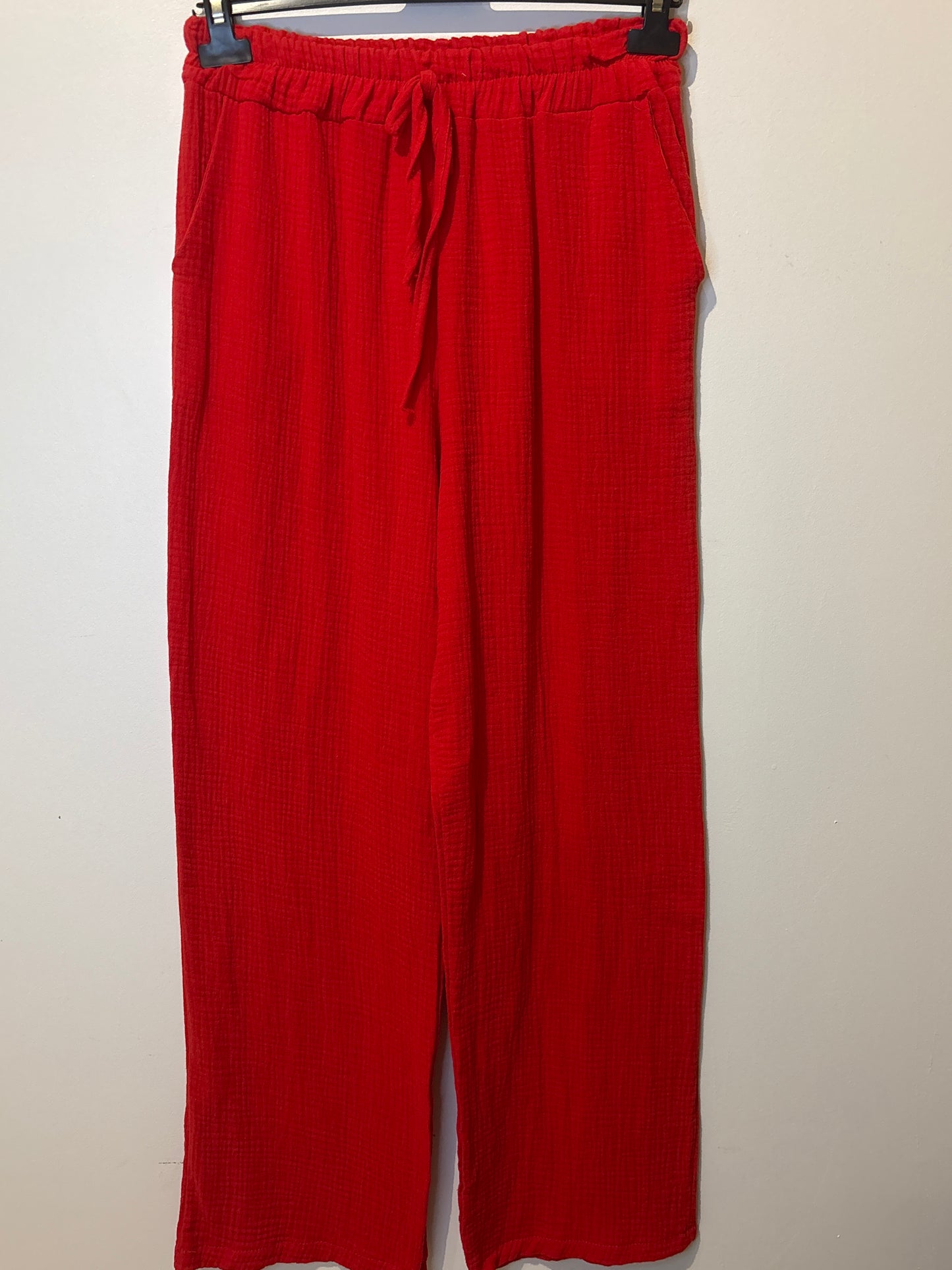 Pantalon droit rouge