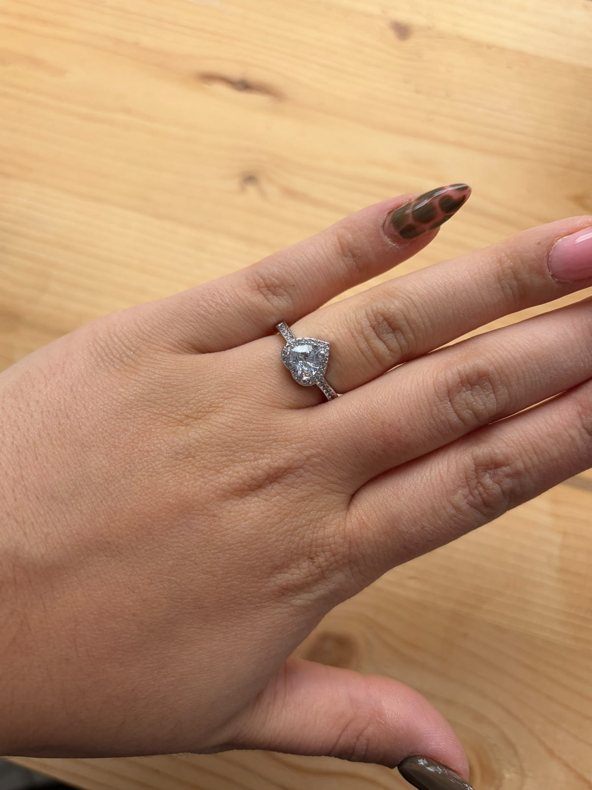 Bague cœur argenté