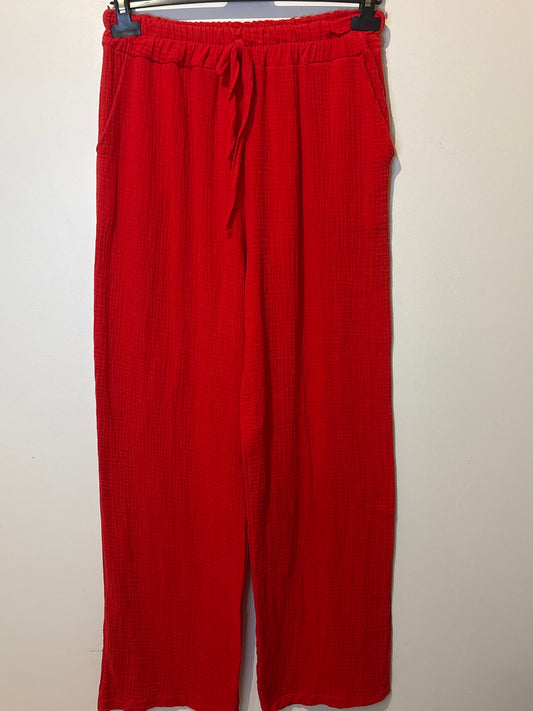 Pantalon droit rouge