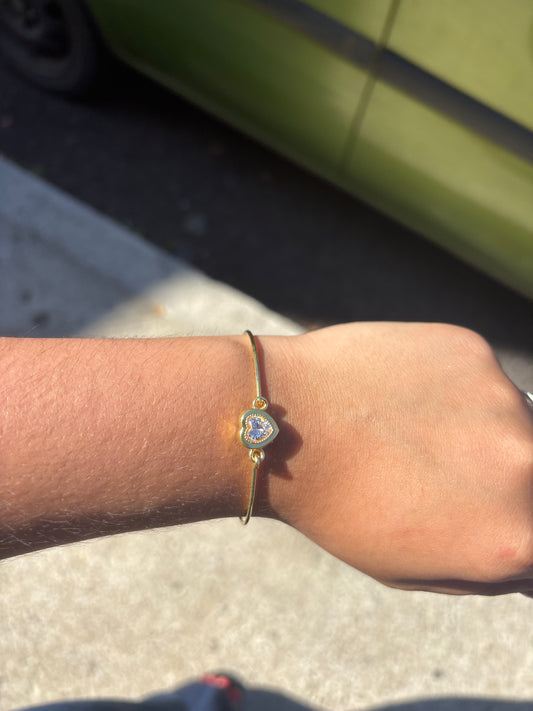 Bracelet cœur rose clair