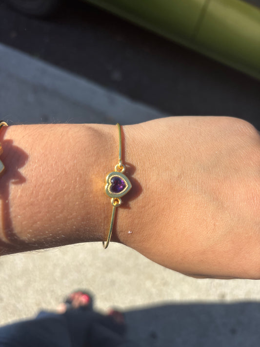 Bracelet cœur violet