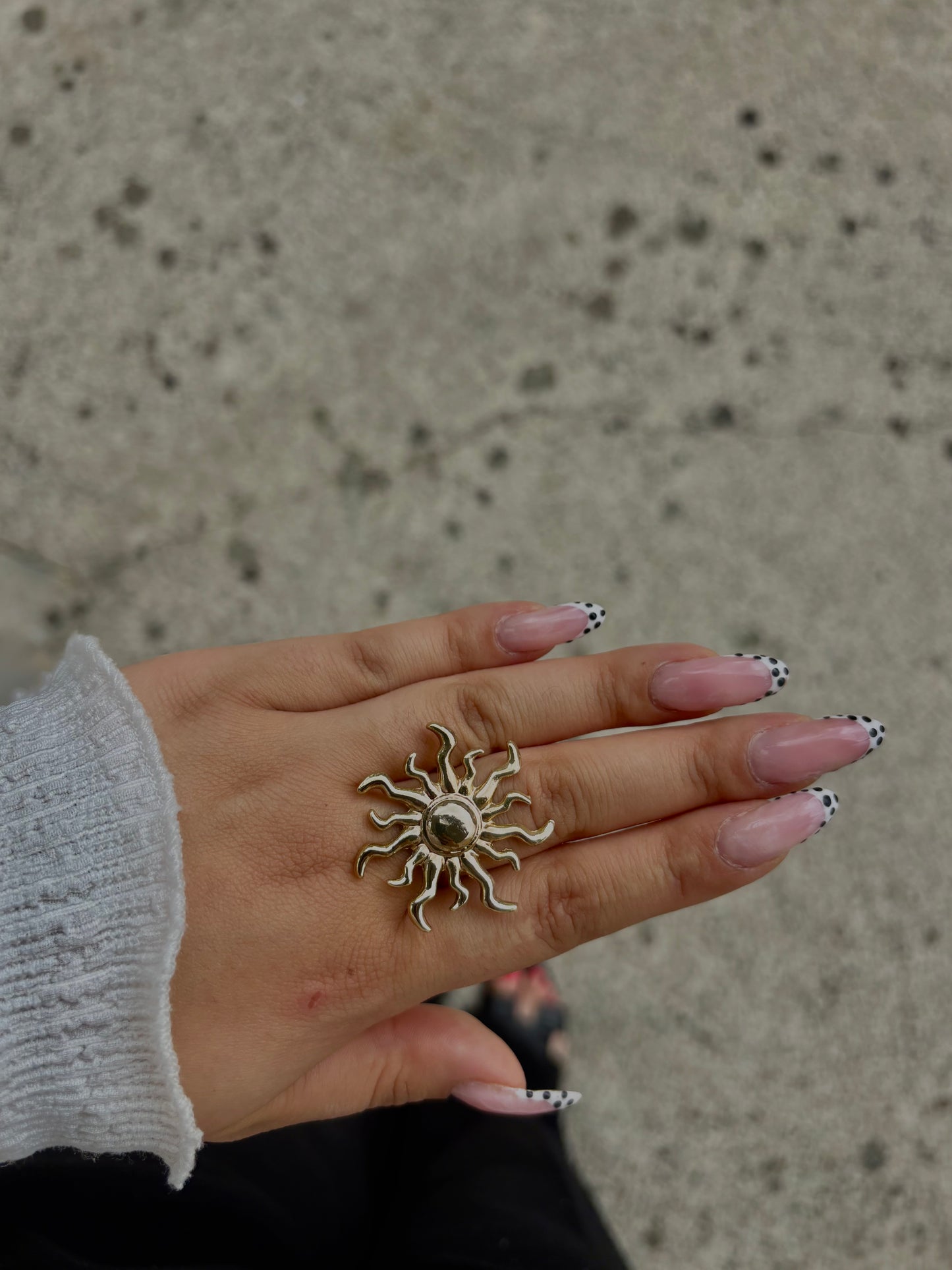 Bague soleil doré