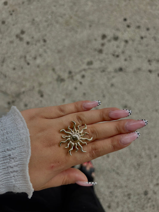 Bague soleil doré